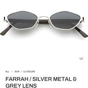 Lu Goldie Farrah Silver Sunglasses with Grey Lenses NWT